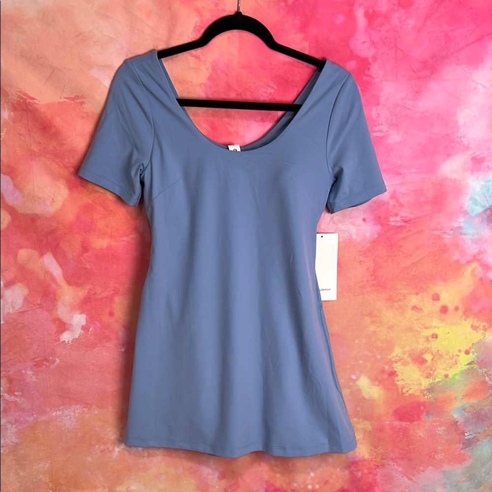 Lululemon Align short-sleeve dress in blue willow size 8 NWT